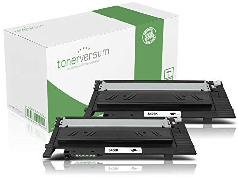 2 Toner kompatibel mit Samsung CLT-K406S Schwarz Druckerpatrone für CLP 360 365 Xpress C410w C460w C460fw CLX 3300 3305 Laserdrucker