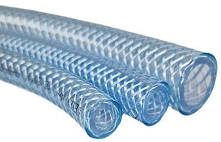 Fittingstore - METERWARE - PVC-Schlauch mit Gewebeeinlage - Lebensmittelqualität, Trinkwasser, Druckluftschlauch, Wasserschlauch (Transparent / 50 x 60 mm)
