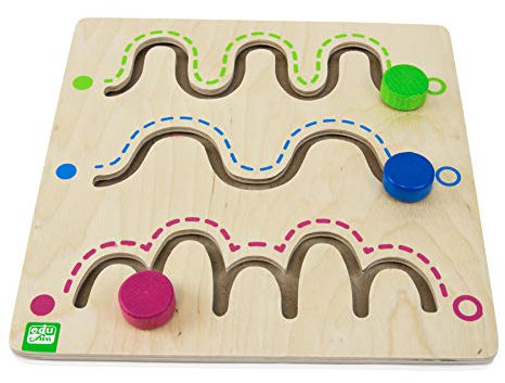 edu fun 21034 Montessori Schreibübungsbrett Schönschreibübung Pinzettengriff und Stiftführung Vorbereitung zur Schreibbewegung Schreibübung für Kinder ab 2 Jahren Förderung der Handmotorik (Level 1)