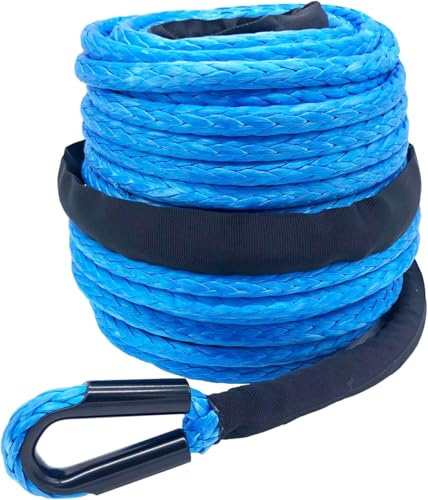 Ucreative Synthetisches Seilwinde, 0,95 cm x 2,9 m, 12020 kg Schnurkabel mit Ummantelung für Geländewagen, SUV (blau)