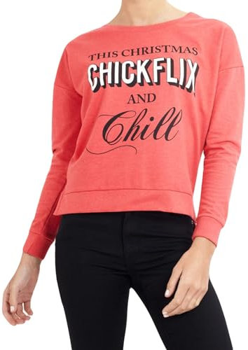 Brave Soul Women's 414CHICKFLIX Jumper, Red (Red Red), 16 (Size:L)