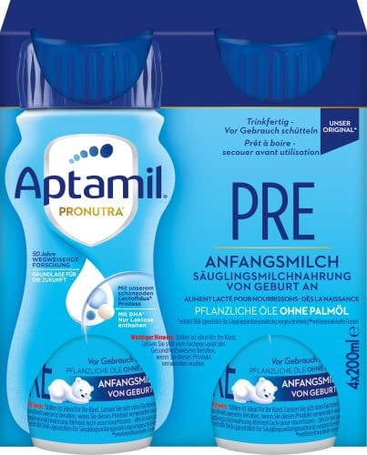 Aptamil Pronutra-ADVANCE PRE, Anfangsmilch von Geburt an, Baby-Milchnahrung, trinkfertig (6 x 4 x 200 ml)