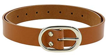 FASHIONGEN - Damengürtel 3cm breit, echtes italienisches Leder, HENRIETTA - Kamel, 95 / Hose 45 bis 46