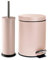 Harbour Housewares 2 Stück 3 Liter Badezimmer Treteimer & Toilettenbürste Set - Matte Rosa