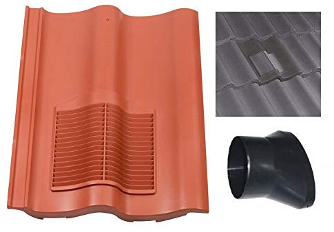 Klober Profile-Line® Double Pantile Roof Tile Vent with 100mm Pipe Adaptor (Terracotta)