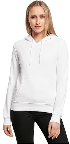 Build Your Brand Ladies Organic Hoody, White, 5XL
