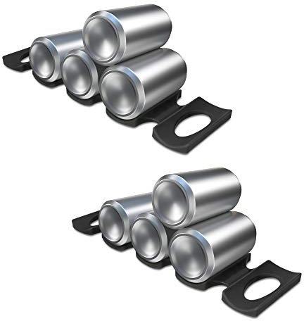 kwmobile Estante para almacenamiento de botellas en nevera - Apilador para latas de silicona - Botellero en negro