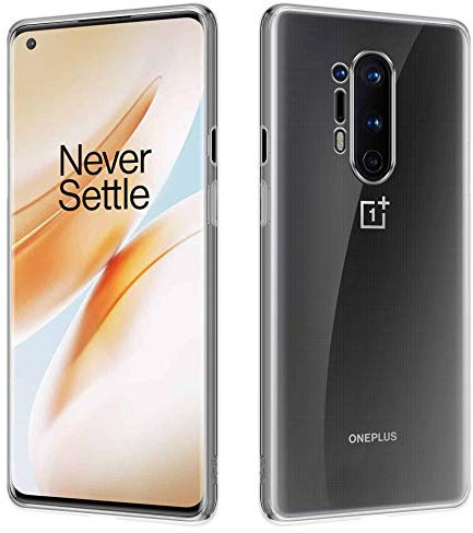 HSP Hülle für OnePlus 8 Pro [Staubabweisend] Handyhülle | Premium TPU Silikon Case Schutzhülle | Kratzfest Stoßfest Fallschutz | Kameraschutz Displayschutz | Passgenau Durchsichtig | Transparent