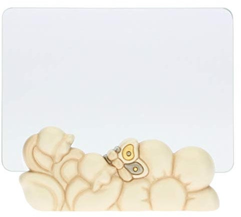 THUN - Portafoto con Fiori e Farfalla - Arredamento Casa - Linea Elegance - Ceramica, Vetro - per Foto Formato 10x15 cm - 17 h cm Altezza Totale