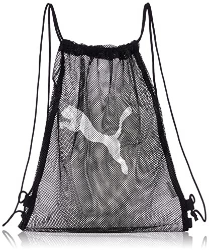 PUMA Unisex-Erwachsene Turnbeutel, Schwarz, 39.1 x 39.1 x 47.0 cm, 16L, Netzmaterial, Kordelzug-Verschluss, 23 Spring Summer Color Puma Black/Puma White (01)
