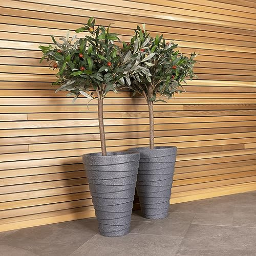 CHARLES BENTLEY Trojan Round Planters Set of 2, H46 x L33 x W33cm