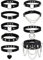 JeweBella 9PCS Gothic Choker Halsband für Damen Frauen PU Leder Halskette Set Punk Kette Schwarz Halsband Spikes Rock Lederband Kragen Cosplayer Herz Nieten Choker Verstellbarer