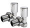 Standard Radiator Valves for Central Heating (Pair) - Sizes and Colors for Designer Bathroom (Chrome Angled 15mm)