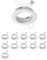 ledscom.de 12 Stück Decken-Einbaurahmen FERE Einbaurahmen weiß schwenkbar (LED/Halogen/MR16/50mm) inkl. GU5.3 Fassung