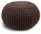 casamia Pouf Ø 55 o. 45 cm Strickhocker Sitzpouf Bodenkissen Premium Outdoor nachhaltig Größe ø 55 cm, Farbe braun - Mocca