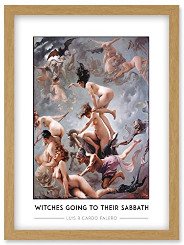 Wee Blue Coo Luis Ricardo Falero Witches Going To Their Sabbath Painting Artwork Framed Wall Art Print A4