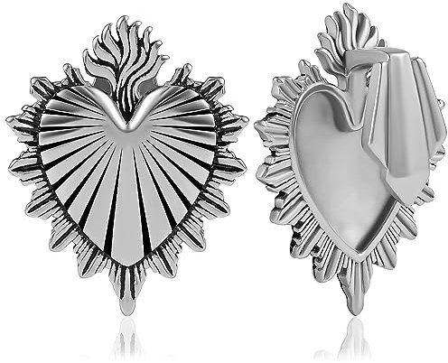 Vankula Ohr Gewichte Hangers Flesh Tunnel Weights Herz Edelstahl für männer damen Ohrpiercing Gestreckte Schmuck 12mm Silber