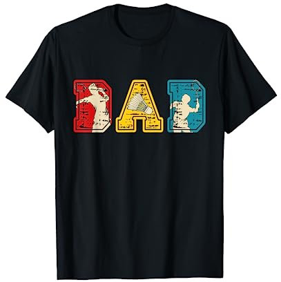 Vintage DAD Kostüm Badminton passend Spieler Familie Liebhaber T-Shirt