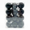 24 palline di Natale infrangibili per albero di Natale, 30 mm, mini palline di Natale da appendere, per albero di Natale, vacanze, matrimoni, decorazioni per feste, colore nero