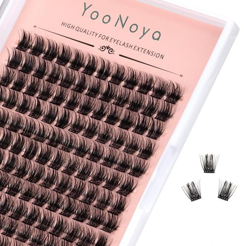 YOONOYA 144 grappes de Faux Cils Individuel 12mm Longueur D Curl DIY Cluster Volume Cils Individuels Naturelles Cluster Faux Cils DIY à la Maison Extensions de Cils Cluster Lashes (QD-12mm)