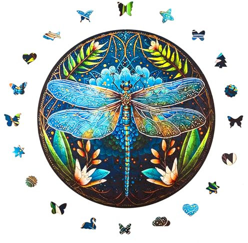Milliwood Holzpuzzle - Lightness - 206 Teile - Puzzle Tiere ab 8 Jahren - Mandala Puzzle für Erwachsene und Kinder - Jigsaw Puzzle aus Holz 32x32 cm - Puzzle Puzzle Natur mit Holz Geschenkbox