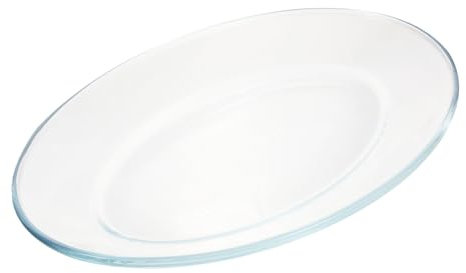 VINTORKY Tablett Glas Servierplatte Große Lebensmittel Platte Fisch Dampfenden Platte Hotel Restaurant 13 Zoll Ellipse