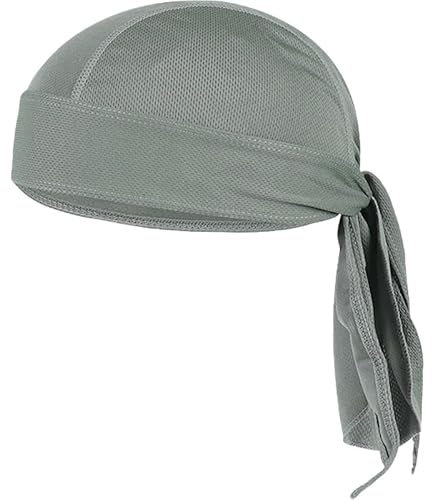 VIAUMBR Piratentuch Bandana Cap Durag Fahrrad Kopfbedeckung Motorrad Kopftuch unter Fahrradhelm Piraten Tuch Pirat Sommer (Hellgrau)