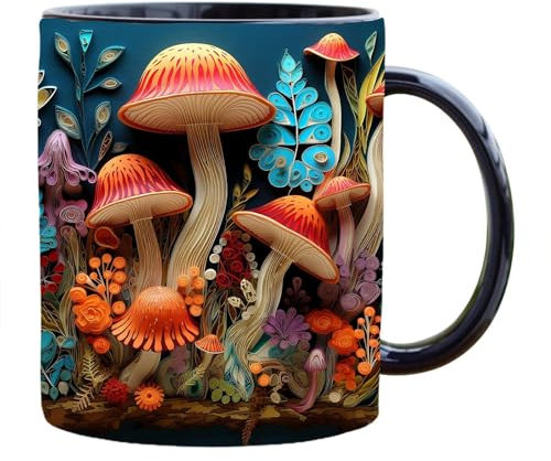 Shitafe Pilz Tasse | Keramik Kaffeebecher | Magic Mushrooms Mug | Pilz Tasse Becher | Niedliche pilztasse | Kreatives Kaffeetassen & Becher Mehrzweck Tasse Für Naturliebhaber