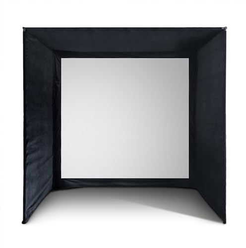 SimSpace Golf Simulator Enclosure with Impact Display Projection Screen, use with all Golf Launch Simulators and Monitors.