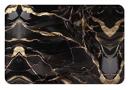 GaxfjRu Black Gold Marble Indoor Door Mat - Large, 61 cm x 41 cm, Perfect for Living Room, Kitchen, and Entryway