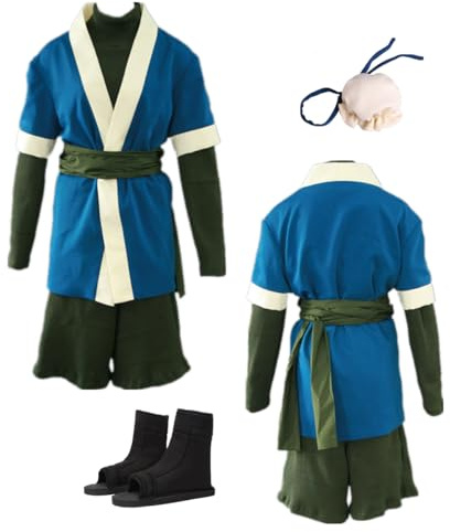 TYRHDJZQ Anime Cosplay Blue Kimono Pants Men's Outfit Halloween Costume (US(XL))