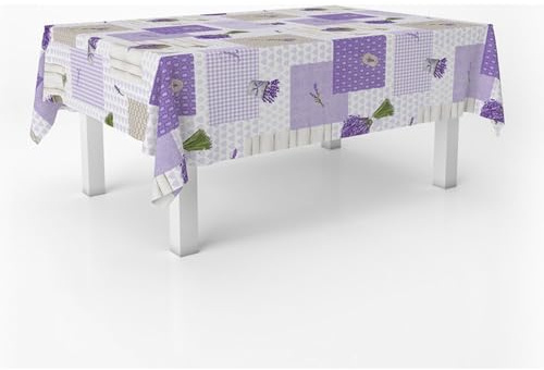 ECOMMERC3 Wachstuchtischdecke abwaschbar rechteckig 100x140 cm Provence | Für den kleinen Küchentisch, abwaschbar, ohne Waschmaschine oder Bügeleisen, 90 % PVC und 10 % Polypropylen