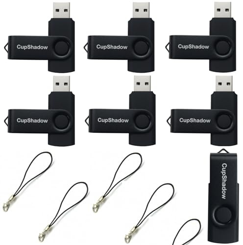 USB-Stick, 8 GB, 15 Stück, Bulk-USB-Flash-Laufwerke, USB 2.0, 8 GB, Daumenlaufwerk, 15 Stück, USB-Stick, Bulk-CupShadow USB (schwarz)