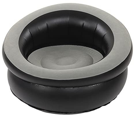 Aufblasbare Couch, Ergonomischer Tragbarer Sofastuhl mit Schnellem Ventil, Beflockendes Luftsofa für Wohnzimmer, Schlafzimmer, Büro, Balkon, Reisen (Grey)