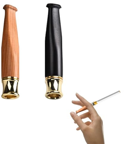 JOYOLA 2 Pièces Porte Cigarette, Porte-Cigarette Bois, Filtre à Cigarettes En Bois, Fume-Cigarette Portable, Support Amovible Facile à Nettoyer Convient aux Cigarettes Regular