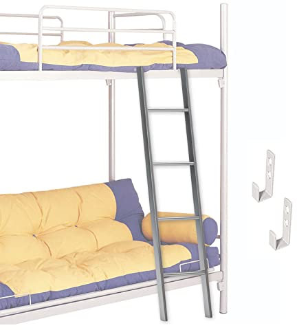 LSBBTBYA Scala a Gancio per Letto a Castello, Scala a Castello per Camper, Scala a pioli in Metallo per Anziani/Bambini, Scala per soppalco per Letto Singolo, Argento (Dimensioni: 1,65 m/5,