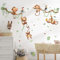 Supzone XL Wandtattoo Kinderzimmer Junge Affe Wandaufkleber Dschungel Tiere Hängende Weinblätter Grün Wandsticker Kinderzimmer Babyzimmer Schlafzimmer Wanddeko (112x86 cm)