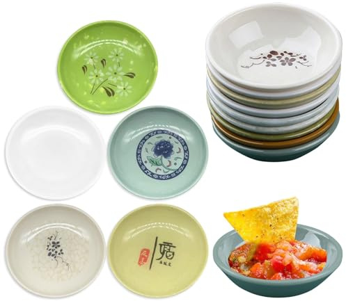 Tkxjry 15 Cuencos Snacks, Plato aperitivos, Tazones de sushi, Cuenco Pequeños de Salsa, Cuencos para salsa de soja, para Salsa, Sushi, Aperitivos