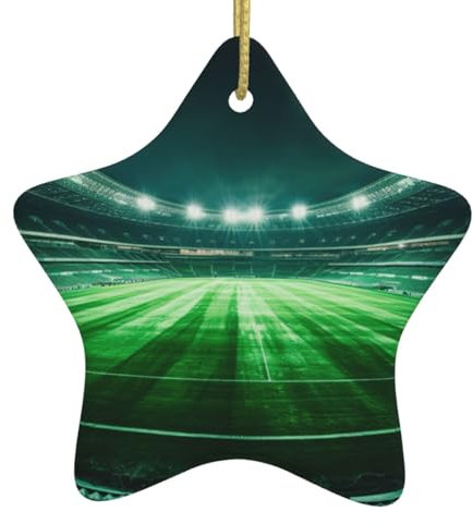 American Football Stadion, Weihnachtsdekoration, Keramik, Sternform, Ornament, Anhänger, Weihnachtsbaum, hängende Dekoration für Partydekoration
