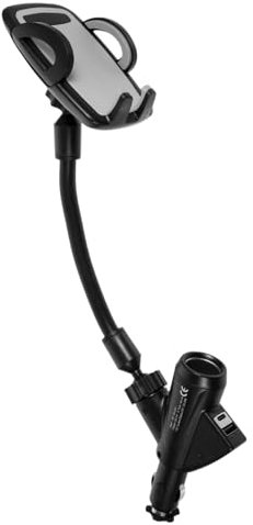 LABRIMP Auto-telefonhalterung Mit USB-ladegerät Zigarettenanzünder-Adapter Verstellbare Halterung Für Mobiltelefone Aus Abs Und Pc-Material Schützt Vor Kratzern Kompatibel Für Geräte