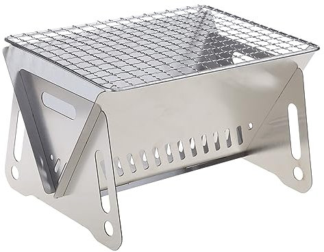 YHAILI Camping Halterung Holzkohlegrill BBQ Edelstahl Klappbar Camping Grill Kocher für Kochen Reisen