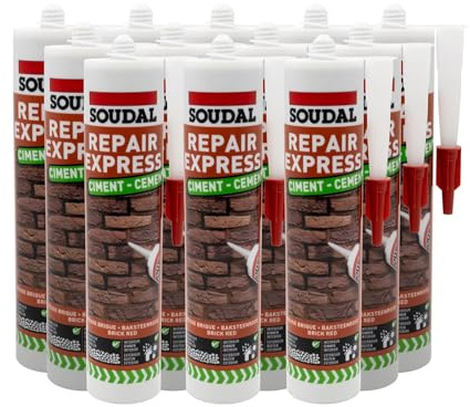 Soudal Repair Express Cement Acrylic Polymer Textured (x12) - Brick Red