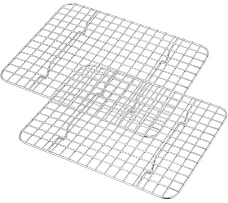 VINTORKY 2Piezas Rejilla de Horno de Inoxidable Estante de Pan Multiusos Accesorio de Horneado Práctico y Resistente para Enfriar Galletas y Pan Diseño Seguro y Funcional