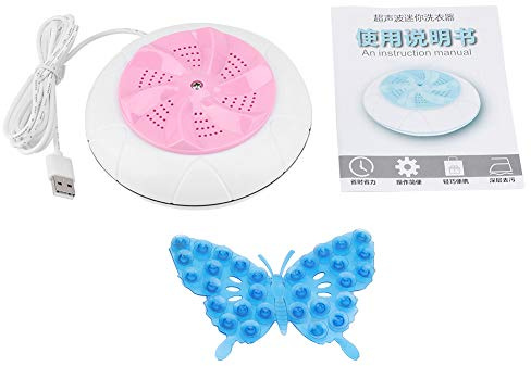 Fdit Waschmaschine Tragbares Mini Ultraschall -Reise -Wäscherei Waschmaschine Reinigeres Werkzeug für Reisen und Kinderwäsche (PINK)