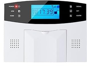 Alarma Inteligente Antena incorporada Sensor de Espacio Puerta Detector Movimiento PIR Inalámbrico LCD gsm Tarjeta SIM Alarma Seguridad for el hogar Sirena con Flash Humo(G2B Bundle M)