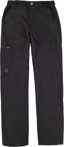 WORKTEAM Pantalón Elástico Slim Fit, Ideal para Trabajo, Tiempo Libre, de Verano, Muy Fino (145 g/m2), Multibolsillos con Cremalleras, Cintura Ajustable y Tejido Resistente. Unisex