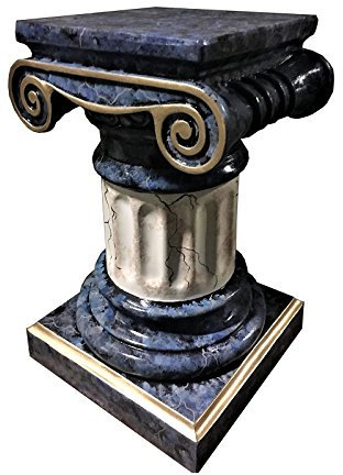 Antikes Wohndesign Blumensäule Blumenständer Marmor Säule Standsäule Beige Höhe: 56cm