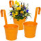 Hänge - Blumentopf/Hängetopf/Pflanzschale - Metall - Ø 17 cm - orange RUND - Hängend/mit Haken & Halterung - Aufhängen - groß - mit Henkel - Eimer/De..