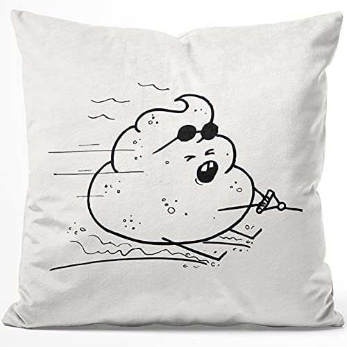 JUNIWORDS Kissen, Kackhaufen Wasserski, 40 x 40 cm, Flauschig Samtweich Weich