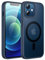 JETech Magnetic Case for iPhone 12/12 Pro 6.1-Inch Compatible with MagSafe, Translucent Matte Back Slim Shockproof Phone Cover (Storm Blue)